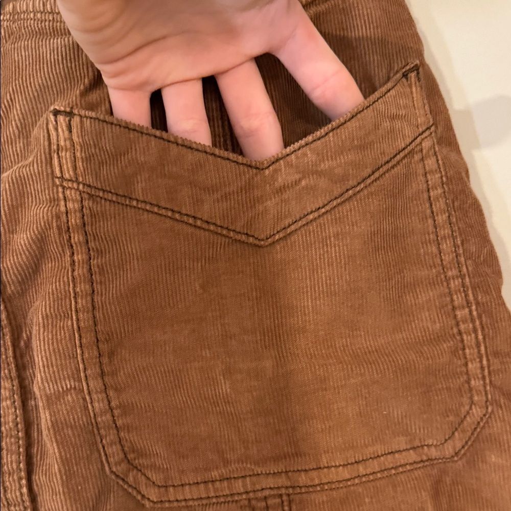 Free People come a little closer coffee corduroy skit with pockets - Picture 3 of 6
